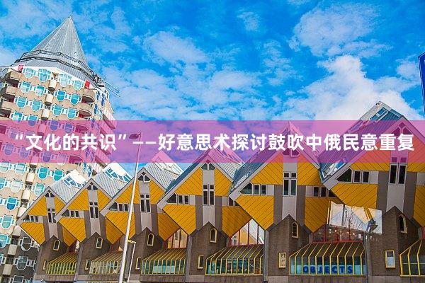 “文化的共识”——好意思术探讨鼓吹中俄民意重复