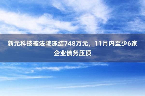 新元科技被法院冻结748万元，11月内至少6家企业债务压顶